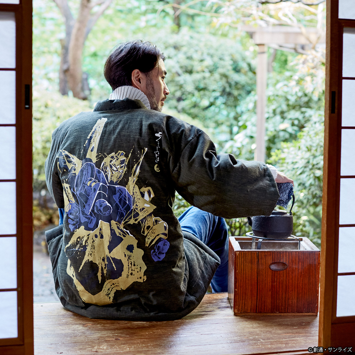 STRICT-G JAPAN 宮田織物『機動戦士Zガンダム』半纏 ロング 百式柄 