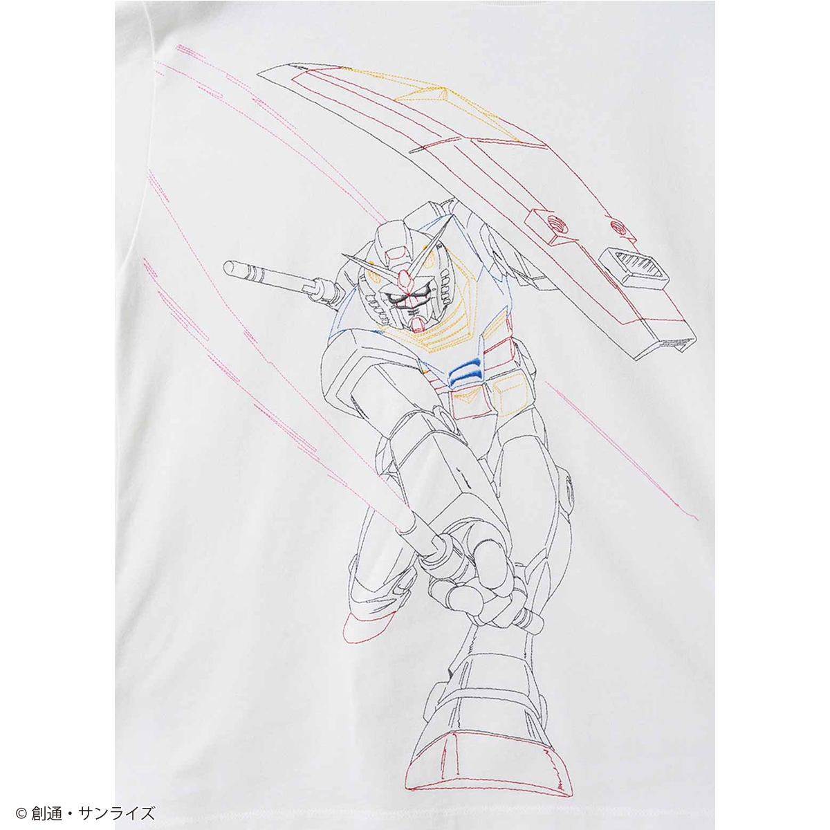 STRICT-G graniph『機動戦士ガンダム』半袖刺繍Tシャツ RX-78-2 ガンダム(ビームサーベル ビッグシルエットTシャツ)