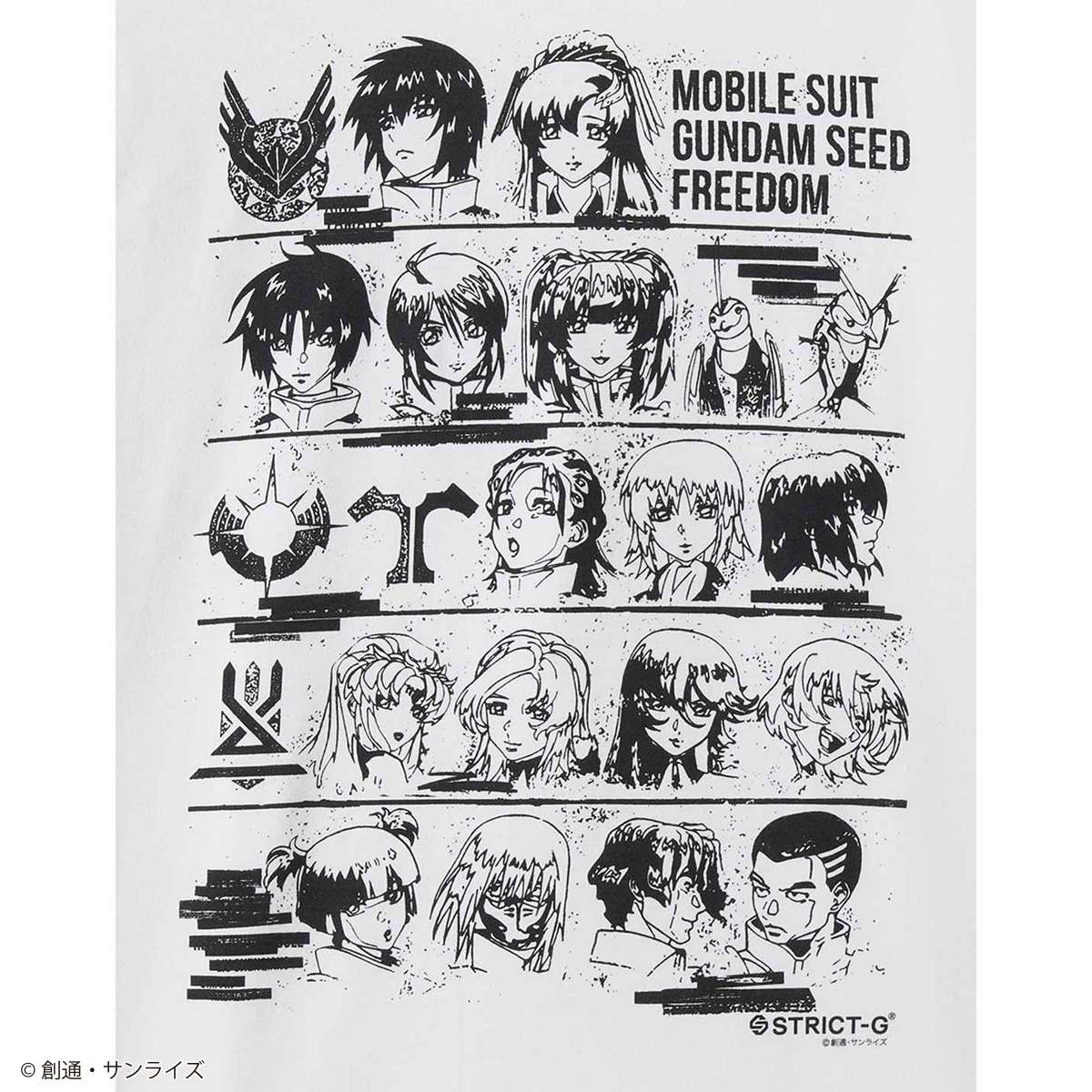 STRICT-G graniph『機動戦士ガンダムSEED FREEDOM』半袖Tシャツ キャラクターズ(機動戦士ガンダムSEED FREEDOMTシャツ)