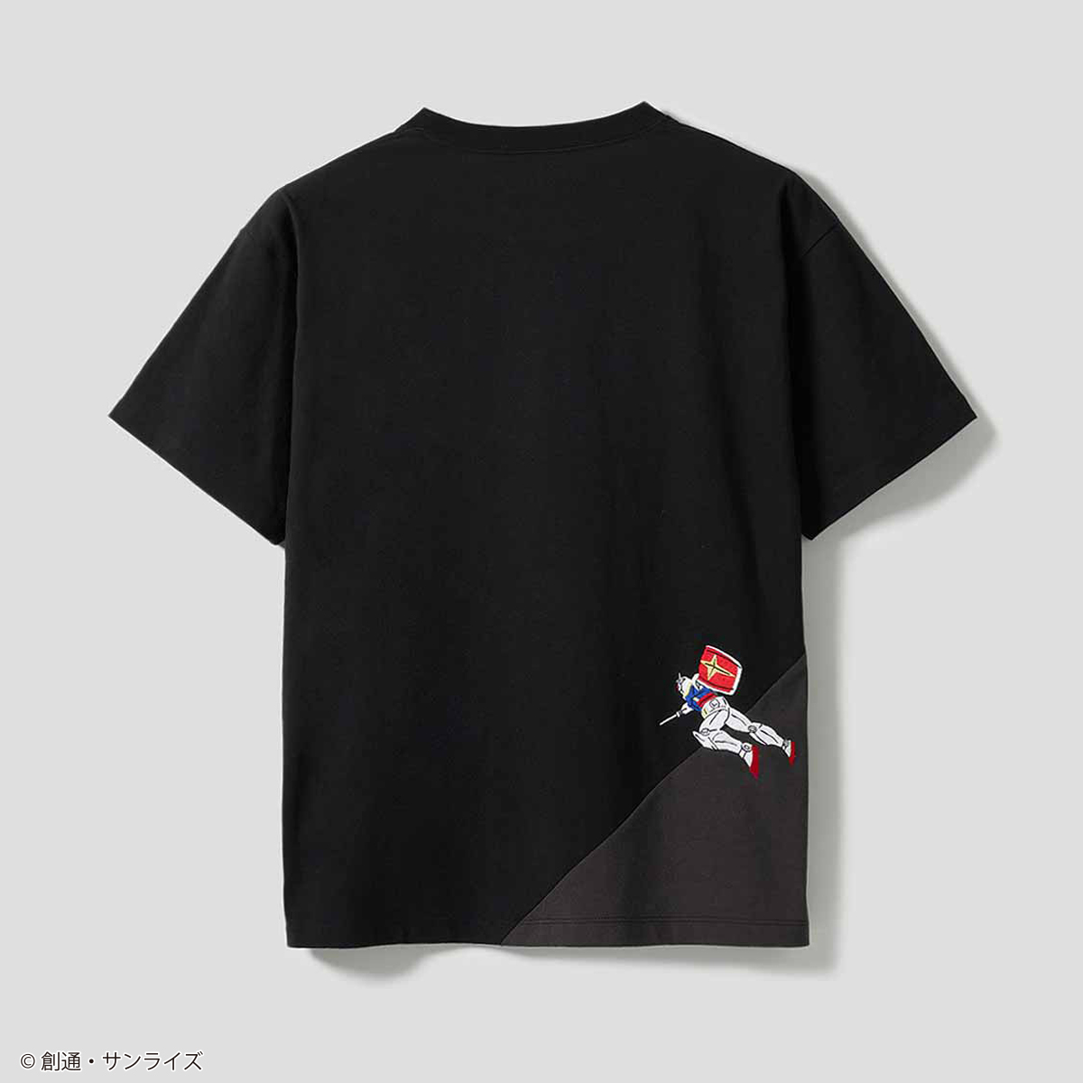 STRICT-G graniph『機動戦士ガンダム』半袖刺繍Tシャツ 黒い三連星切替(黒い三連星 ビッグシルエットTシャツ)